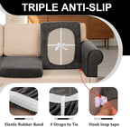 UNBBRRL 10 Pieces Stretch Sofa Cushion Covers - Image 3