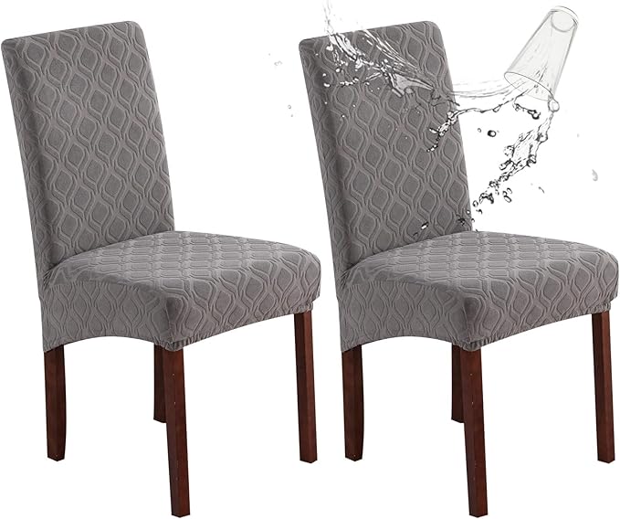 Genina Waterproof Chair Covers for Dining Room, Stretch Jacquard Dining Chair by Genina