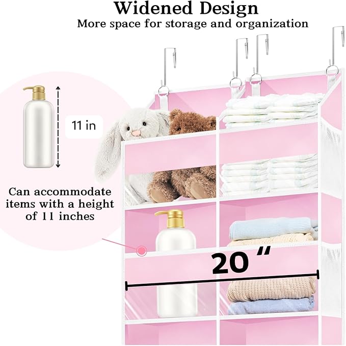 Ofiray-home Pink Over The Door Organizer 5 Tiers, Extra Large Behind Door - Image 4