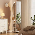 Muwuele Solid Wood Full Length Mirror Coat Rack, Floor Mirror - Image 2