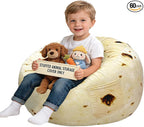 Lukeight Burrito Stuffed Animals Storage Bean Bag Chair Cover by Lukeight