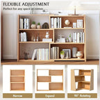 IOTXY Wooden Extendable Shelf Bookcase - Image 3