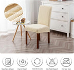 Genina Waterproof Chair Covers for Dining Room Set of 2, Stretch Jacquard - Image 7