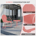 Patio Bistro Set Retro Metal Outdoor Seating Conversation 3 Pieces, 2 C-Spring - Image 6