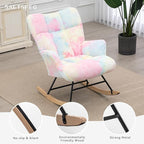 SAETSFEG Rocking Chair Nursery Teddy Upholstered Glider Rocker Rocking Accent - Image 4