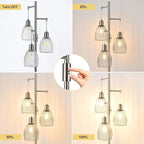 Nintiue Dimmable Floor Lamp, 3 x 800LM LED Edison Bulbs Included, Industrial - Image 3