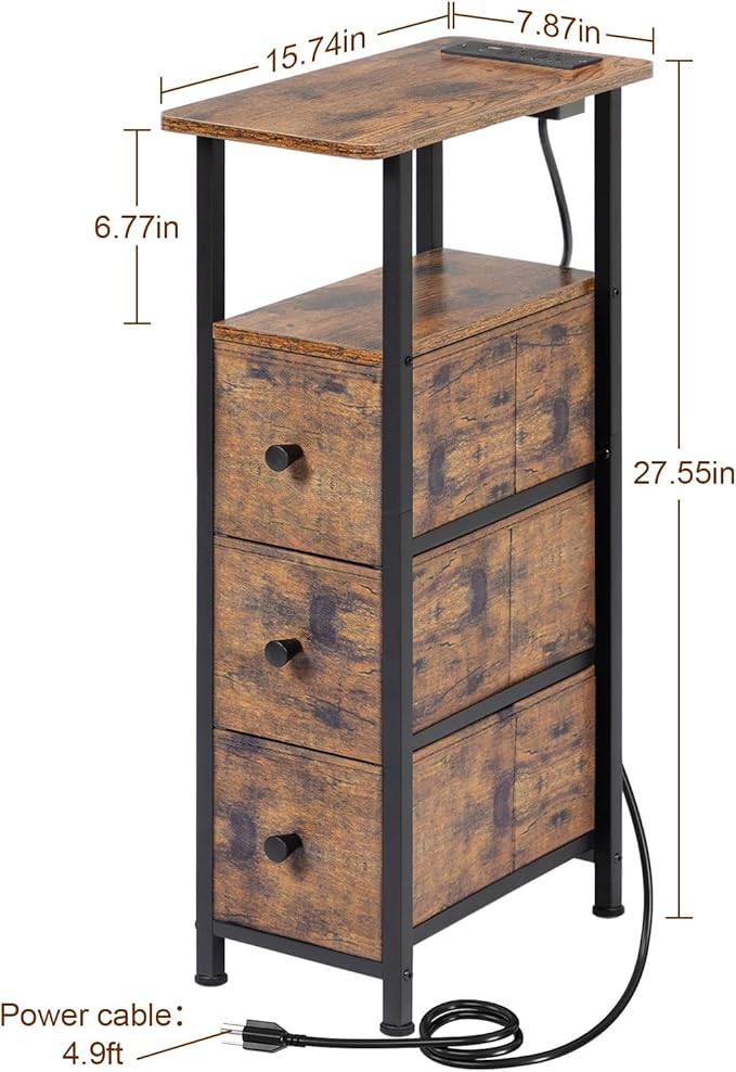 LOAKEKEL Narrow End Table Living Room - Image 3