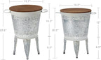 RUSTOWN Farmhouse Accent End Table, Rustic Antique Galvanized Side Coffee or - Image 3