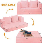 Futon Sofa Bed with Pillow, 3-in-1 Sleeper Sofa Bed with Removable Cover - Image 3