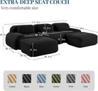 Boneless Sectional Couch, No Assembly Required, 117.3” U Shaped Modular Cloud - Image 3
