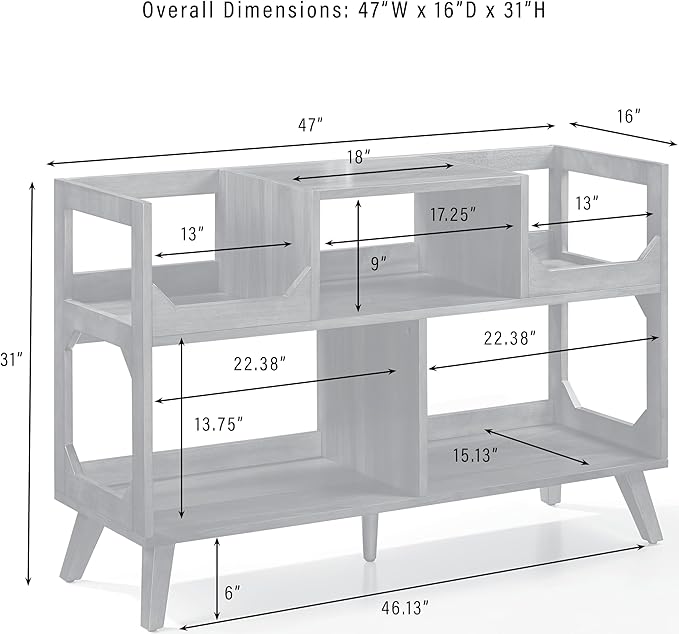 Crosley Furniture Asheville Mid-Century Modern Media Console Record Player Stand - Image 3