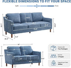Kingfun Living Room Furniture Sets, 3 Seater Couch and Loveseat, Mid Century - Image 2