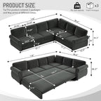 118" L-Shaped Sleeper Couch Bed - Image 2