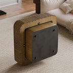 Square Coffee Table for Living Room, Fluted Drum Accent Tea Center Table - Image 6