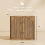 BELLEZE 3 Tier Bookshelf with Double-Arc Door - Image 2