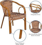 Flash Furniture Cadiz Series Dark Red Bamboo-Aluminum Indoor-Outdoor - Image 4