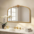 Besdomus Antique Arched Gold Mirror: 32"x24" French Large Gleaming Gold Antique by Besdomus