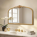 Besdomus Antique Arched Gold Mirror: 32"x24" French Large Gleaming Gold Antique by Besdomus