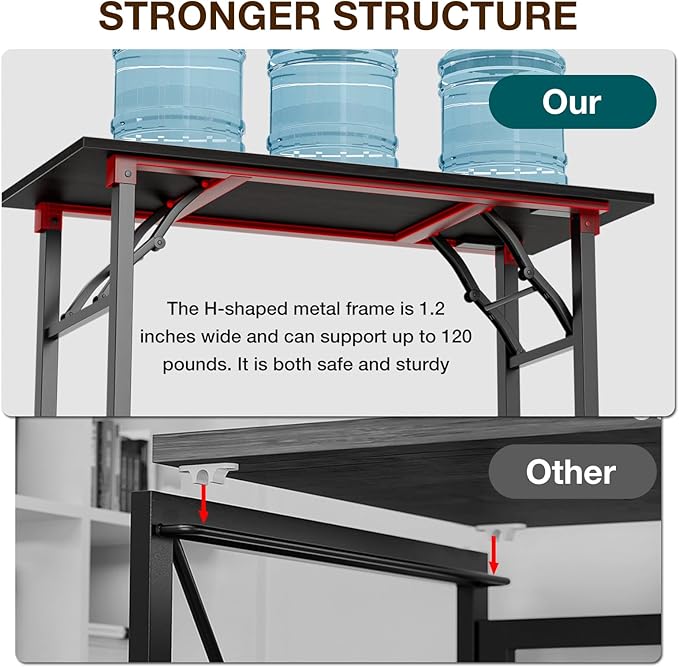 TEMI Small Computer Desk Folding Table - Image 6