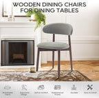 COLAMY Wooden Dining Room Chairs Set of 6, Modern Upholstered Fabric Dining - Image 6