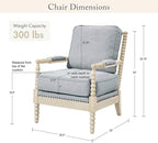 Madison Park Accent Chairs for Living Room Farmhouse Modern Armchair, Solid Wood - Image 2