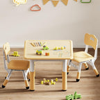 Brelley Kids Table and 2 Chairs Set, Height Adjustable Toddler Desk and Chair - Image 7