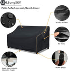 Patio 3-Seater Sofa Cover, Outdoor Couch Cover Fits up to 85W x 38D x 35H Inches - Image 4