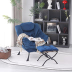 MBOOYOME Lazy Chair with Folding Ottoman, Modern Accent Armchair with Armrests - Image 6