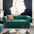Chesterfield Loveseat Sofa, Modern Velvet Small Sofa Couch 2 Seater by RUSTYER
