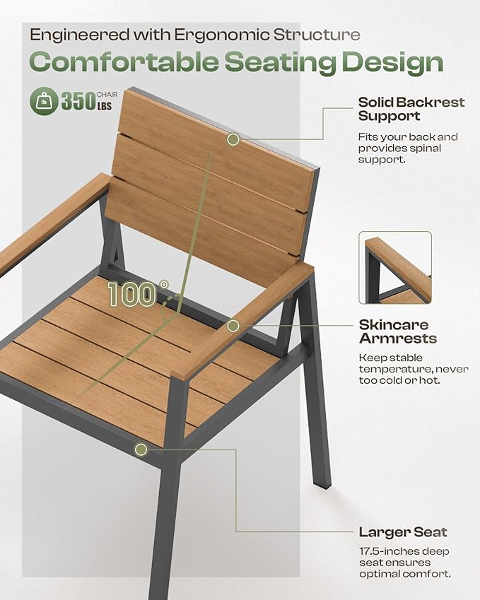 Outdoor Dining Set, Patio Table and Chairs Set - Image 3