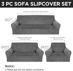 Peryiter 3 Pcs Couch and Loveseat Covers Set Sofa Cover - Image 2