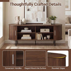 Tangkula Fluted TV Stand for TVs up to 60”, Mid Century Curved Entertainment - Image 9
