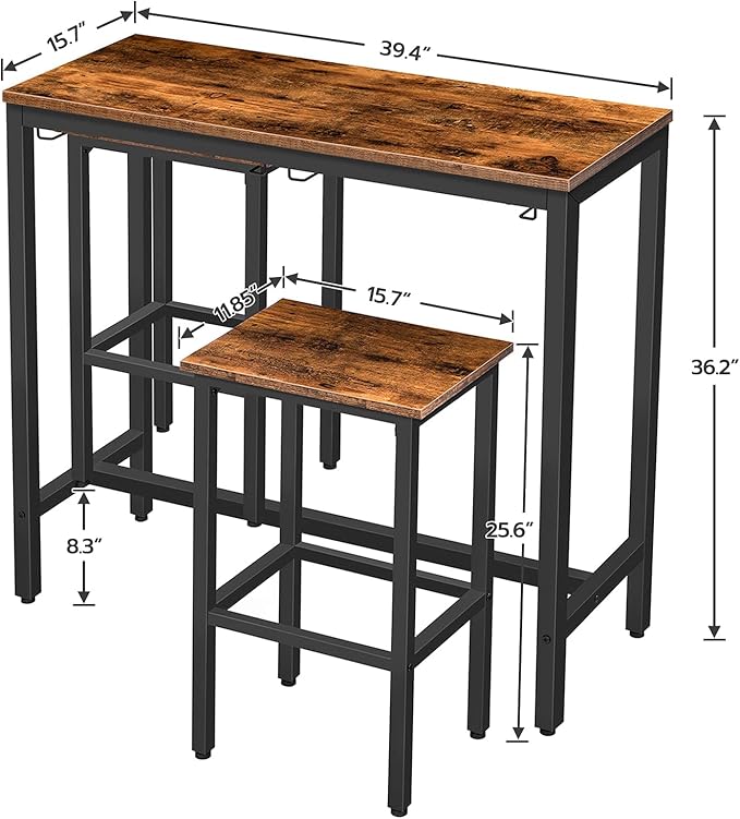 HOOBRO Bar Table Set, Pub Tables Bar Height - Image 3