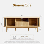 MAISONARIA 63" Tambour TV Stand, Fluted TV Stand - Image 3