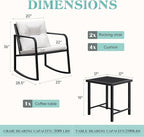 Greesum 3 Pieces Rocking Wicker Bistro Set, Patio Outdoor Furniture - Image 4