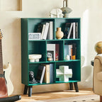 LEYAOYAO Cube Bookshelf 3 Tier Mid-Century Dark Green Modern Bookcase - Image 5