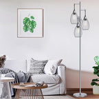 Nintiue Dimmable Floor Lamp, 3 x 800LM LED Edison Bulbs Included, Industrial - Image 4