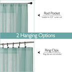 Chyhomenyc Aqua Green Semi Sheer Curtains 36 Inch Length, Light Filtering Faux - Image 4