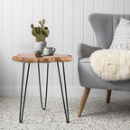 19.5 Inch Live Edge Side Table, Wood Freeform Small End Table - Image 6