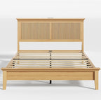 Lifezone Wood Queen Bed, Solid Wood Bed - Image 3