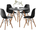5-Piece 35.5" Round Dining Table Set, Small Kitchen Table Chairs Set of 4 by LECAFURHL