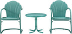 Crosley Furniture Tulip 3-Piece Outdoor Chair and Side Table Set, Retro Metal - Image 2