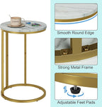 Function Home C Table End Table, Marble C Shaped Sofa Side Table, Couch Tables - Image 7