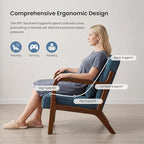 DUMOS Mid Century Modern Accent Chair, Upholstered Armchair - Image 4