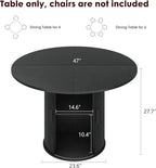 GarveeHome 47'' Round Dining Table - Image 2