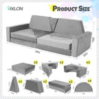 15 Pcs Modular Kids Play Couch, Toddler Couches That Fold Out, Plush Foam Chair - Image 2