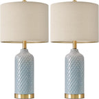 24.25" Modern Ceramic Blue Table Lamps Set of 2 - Image 9