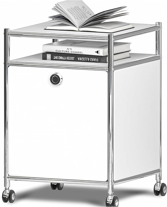 Matte Storage Cart with Flap Door, Large Capacity Storage Cart with Detachable by SIMPLINK