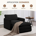 ROWHY Single Armchair with Ottoman, Modern Corduroy Cloud Couch with - Image 6