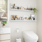 Floating Shelves for Wall, 48 inch Wood Floating Shelves Set of 2, Picture - Image 5